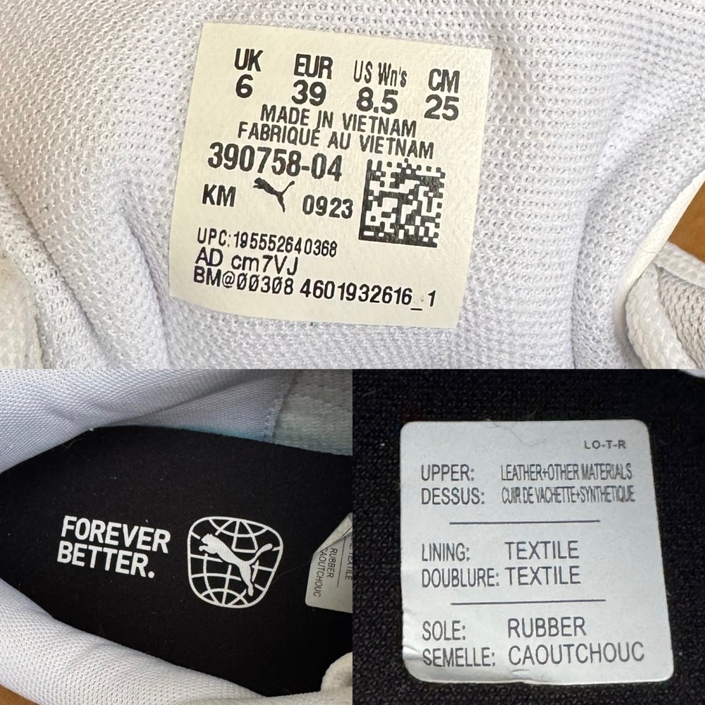 Puma Smash V3 Platform Sneaker Two Tone White & Black Women’s Size 8.5 - Picture 7 of 9